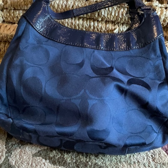 Navy blue Coach purse. - Picture 2 of 7